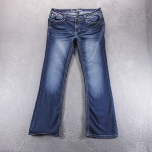 Ariya Jeans Womens 14 Blue Bootcut Low Rise Embroidered Stretch Y2K